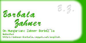 borbala zahner business card